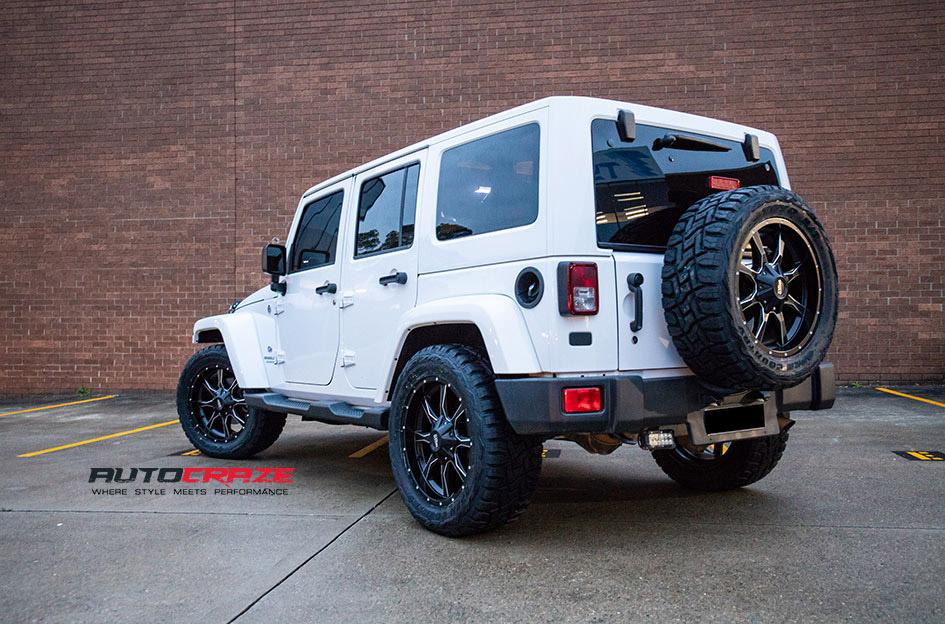 JEEP WRANGLER MO970 SATIN BLACK MILLED ACCENTS